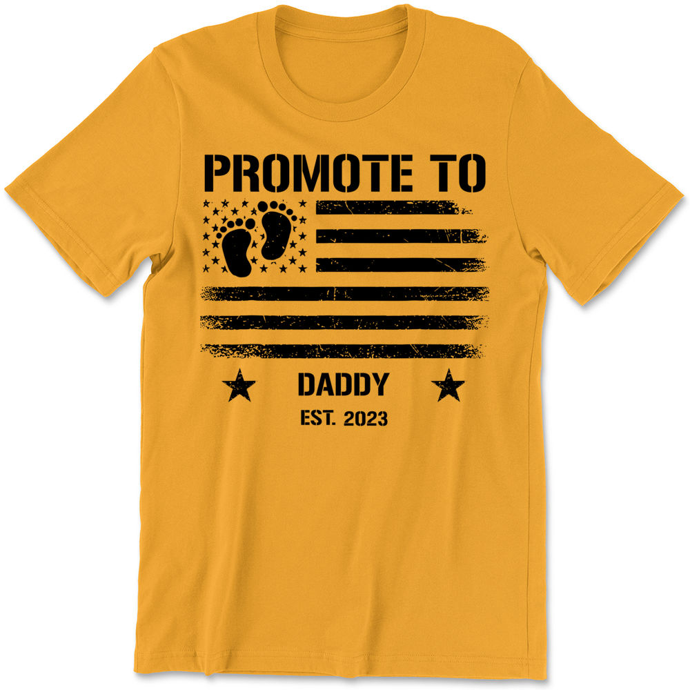 Patriotic S Promoted To Daddy Est 2023 First Time Dad Shirt