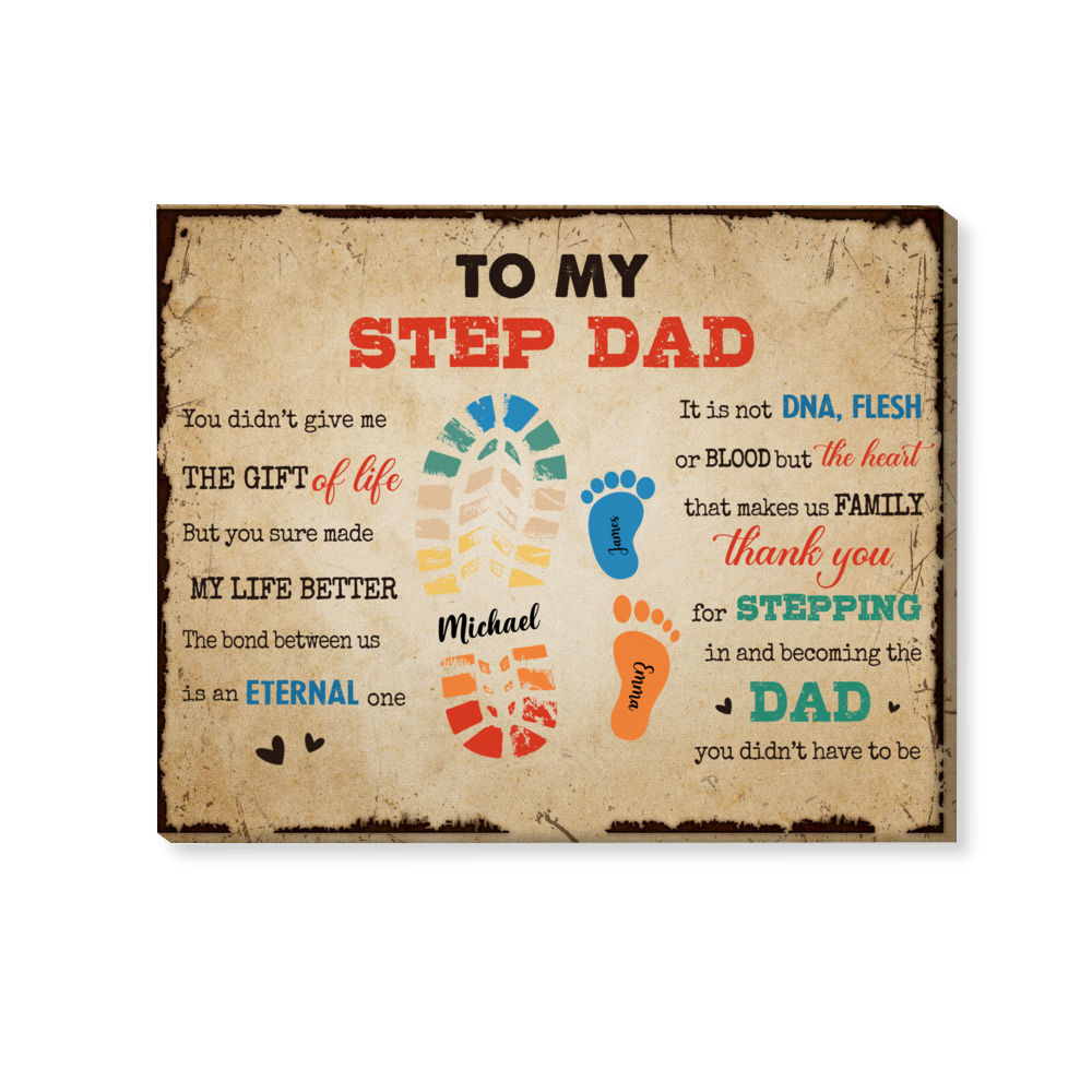 Stepped up Dad Personalized Gift, Father's Day Gifts From Kids