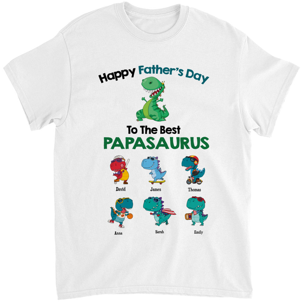 Personalized Shirt - Father's day 2023 - Best Papasaurus Personalized Shirt, Fathers Day Gift For Daddy, Light Saber Gift, Gifts For Dad, Funny Gift For Dad 32006_3