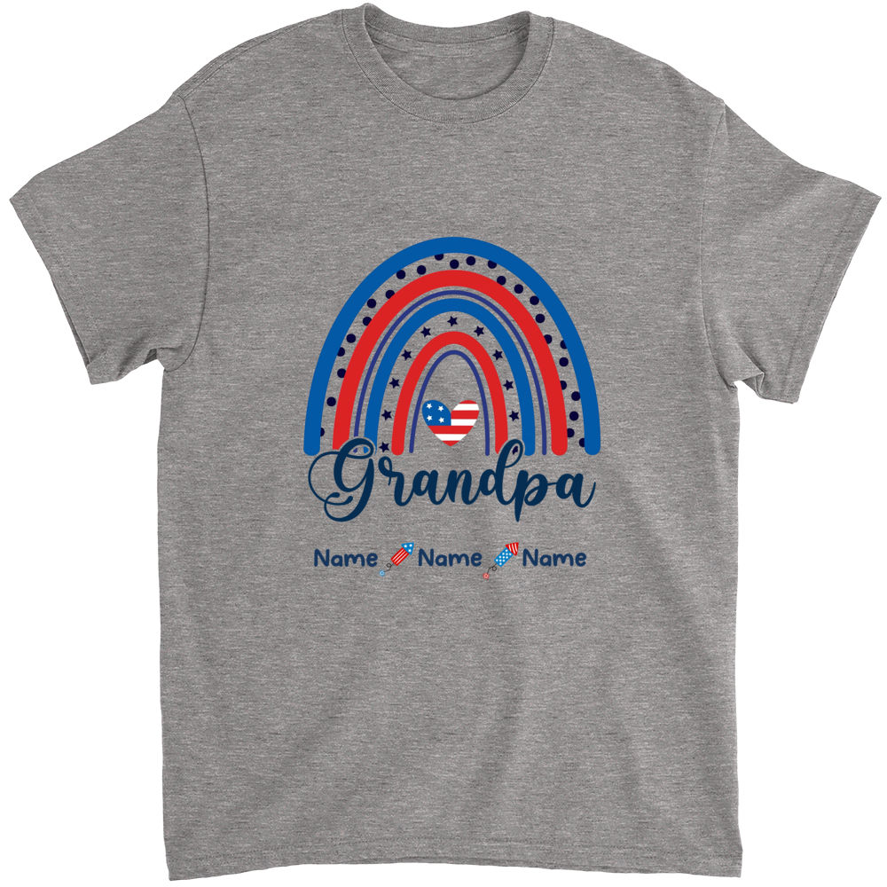 Personalized Shirt - Father's Day Shirt - Personalized Grandpa Rainbow American Flag T-Shirt, Papa Shirt, Grandpa Shirt, Gift for Dad, Father's Day 32322_5