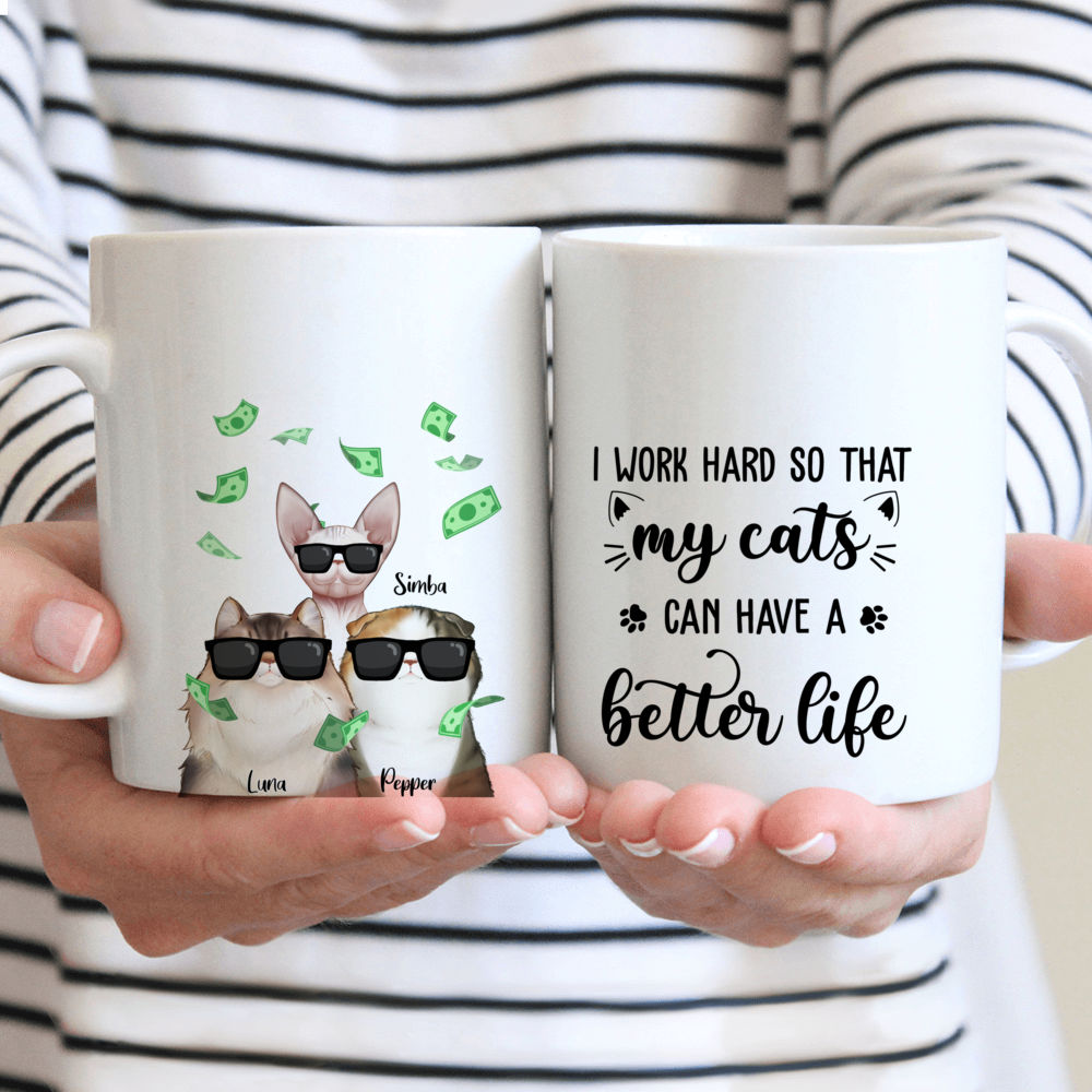 Cat Can Glass Tumbler, I Work Hard So My Cats Can Have A Good Life, Be –  Toposcom