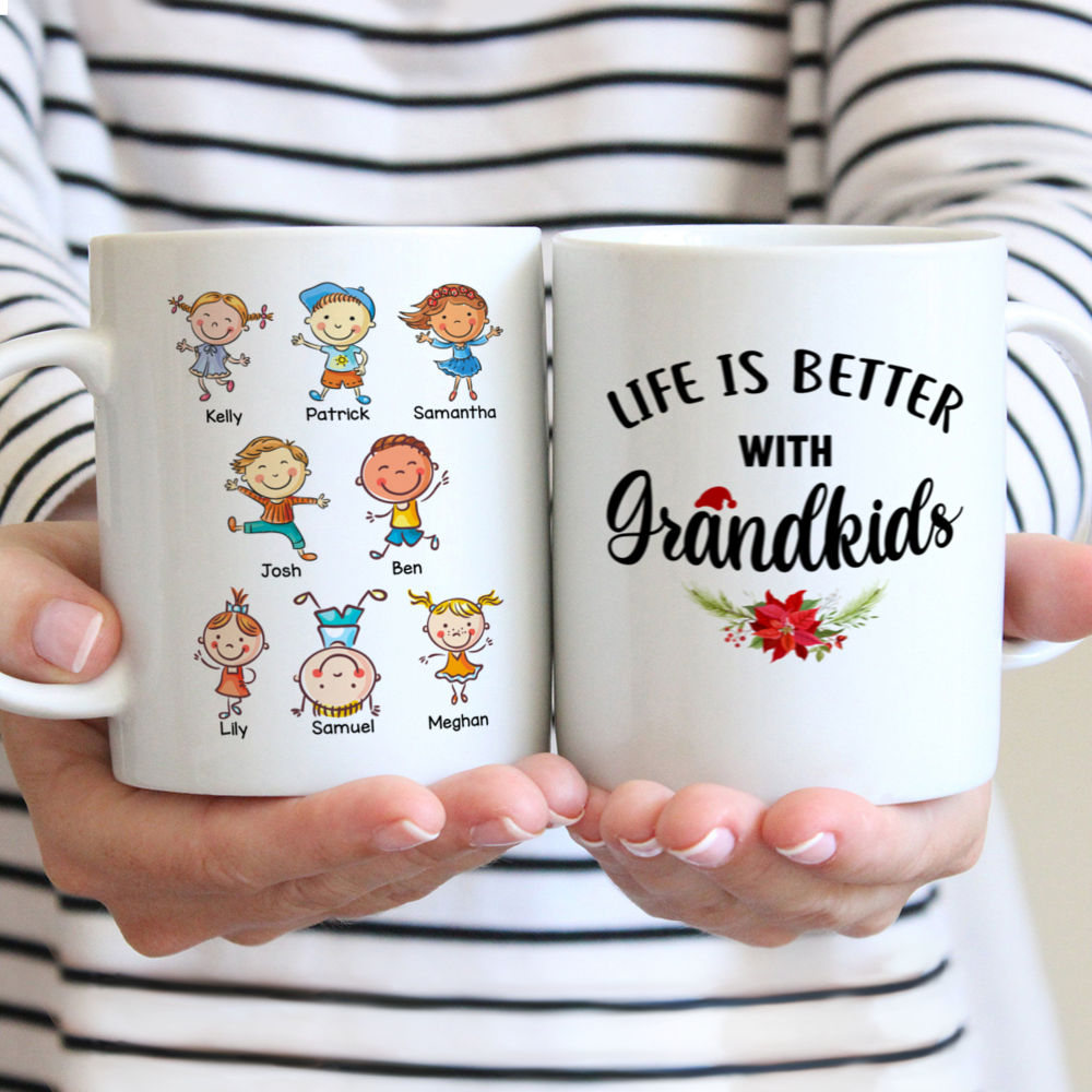 Custom Christmas Mug - Life is Better with Grandkids