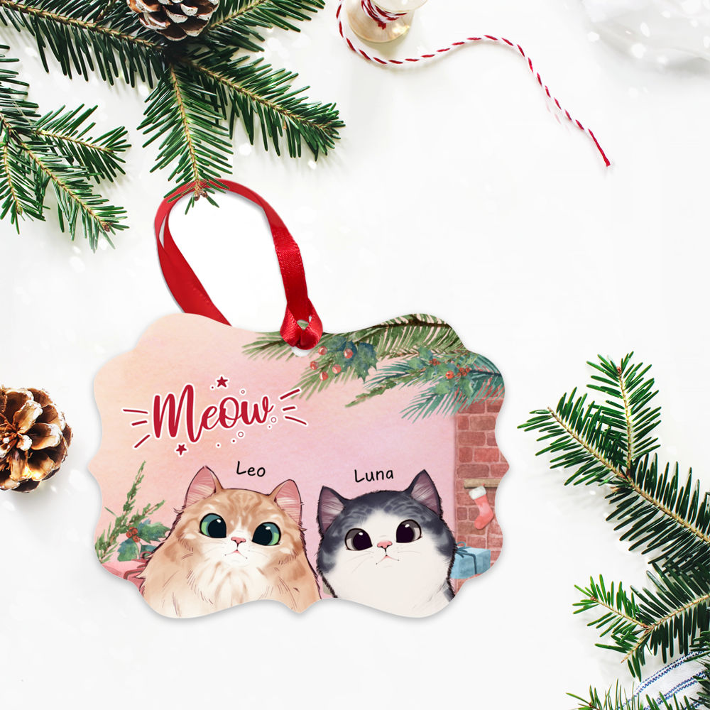 Peaking Cat - Meow - Custom Ornament & Christmas Gift | Gossby_2