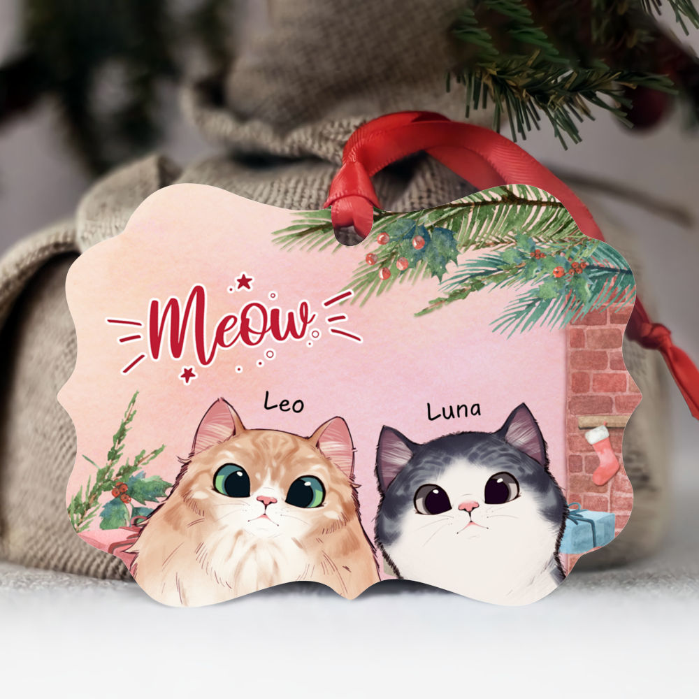 Peaking Cat - Meow - Custom Ornament & Christmas Gift | Gossby