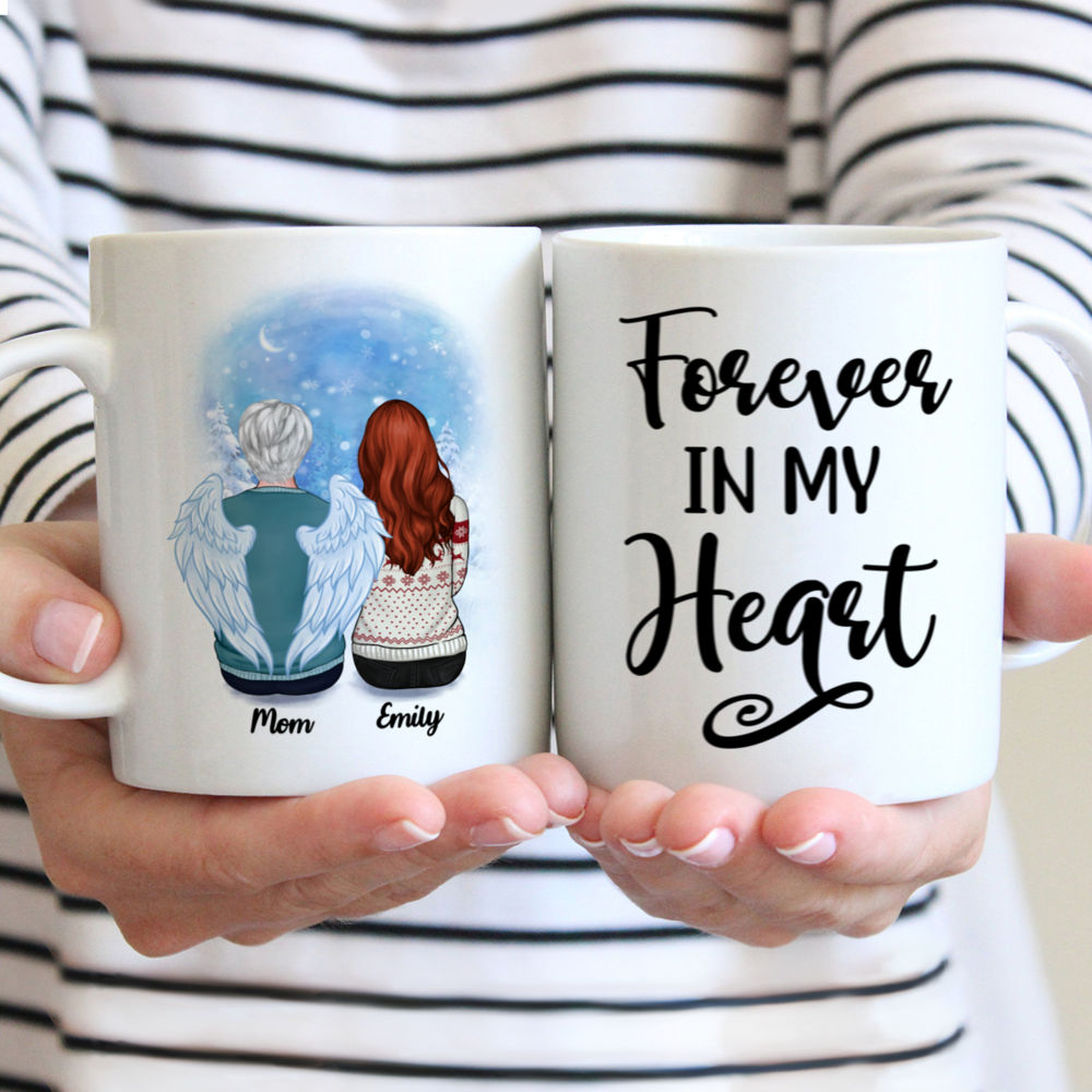 Christmas Memorial Mug - Forever in My Heart (For DadMomGrandPaGrandMa)