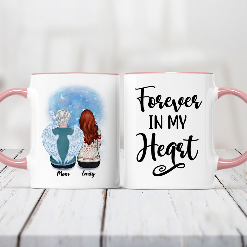 Christmas Memorial Mug - Forever in My Heart (For DadMomGrandPaGrandMa)