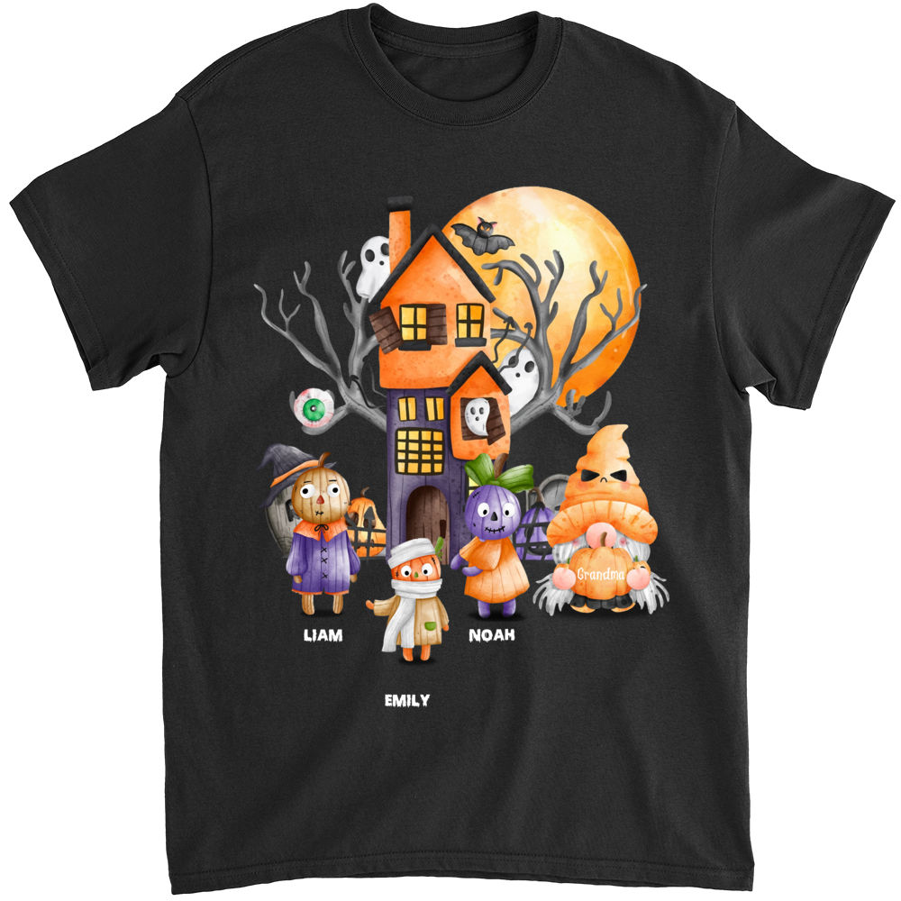 Halloween Shirt - Personalized Halloween Shirt, Grandma Gnome Shirt, Grandma Grandkids Name Shirt, Nana Gigi Grandchildren Pumpkin Shirt, Family Happy Halloween Shirt 33340_5