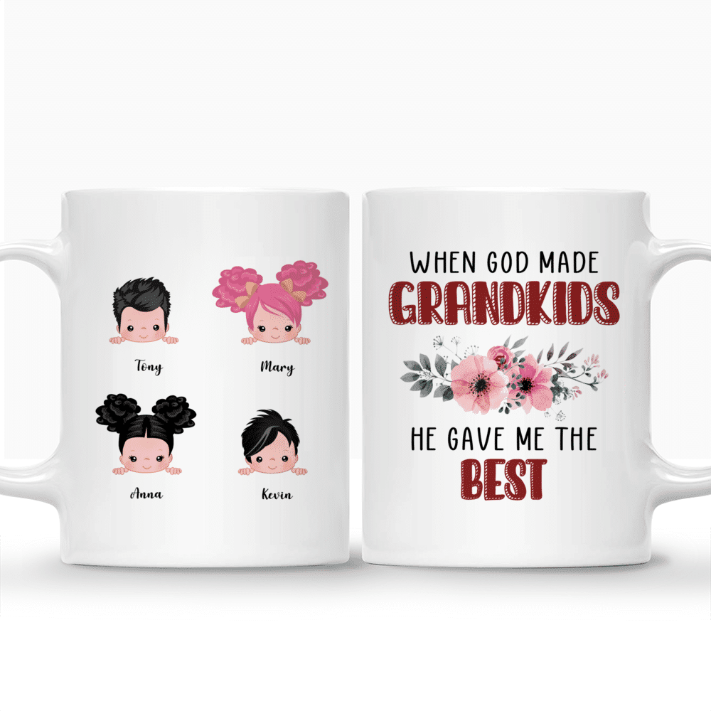 Personalized Mug - Up to 9 Kids - When God Made Grandkids He Gave Me The Best_3