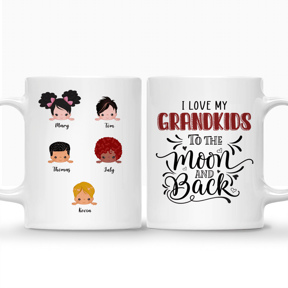 Personalized Mug - Up to 9 Kids - I Love My Grandkids To The Moon & Back_3