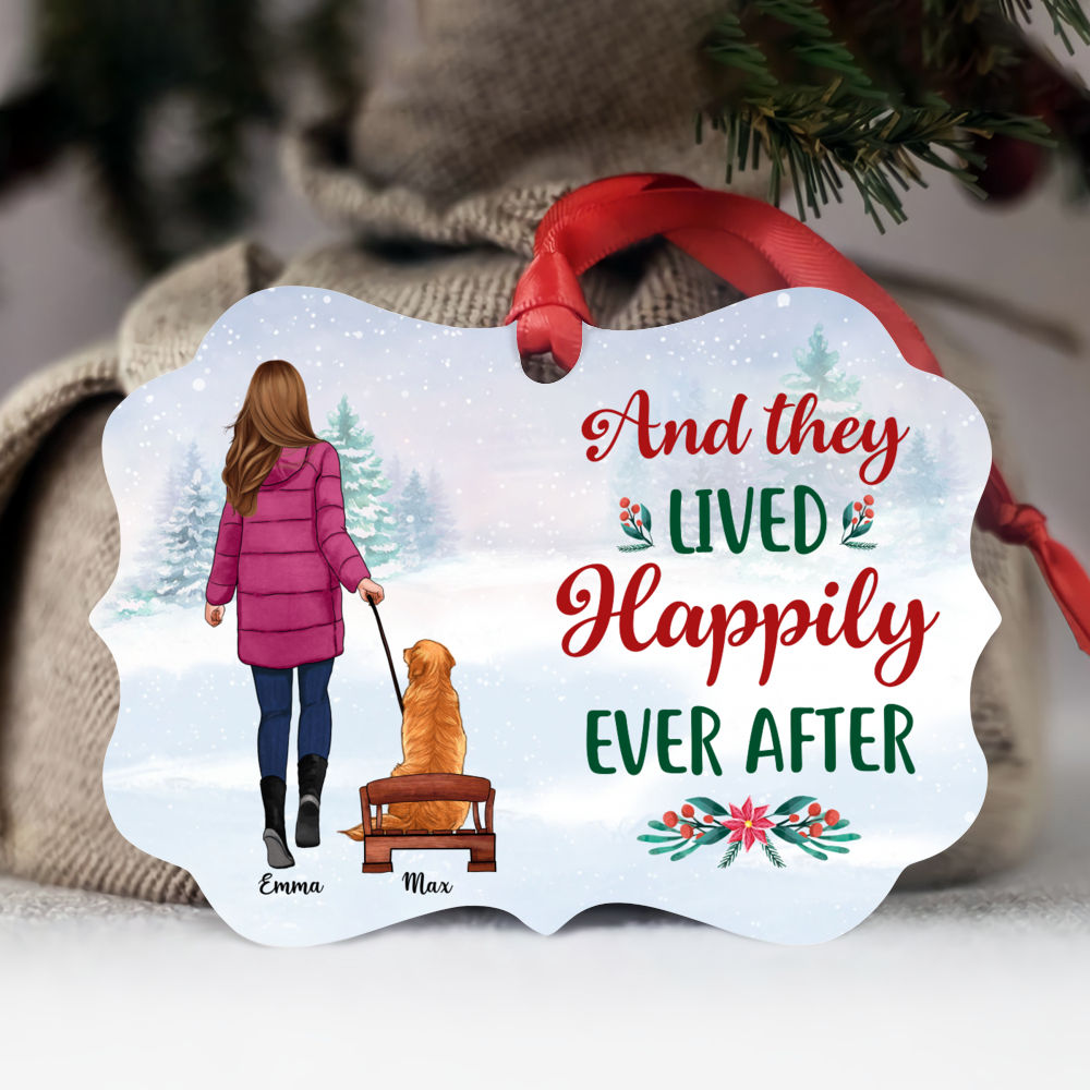 Personalized Ornament - Dog Mom/Dog Dad - And They Lived Happily Ever After - Personalized Ornament