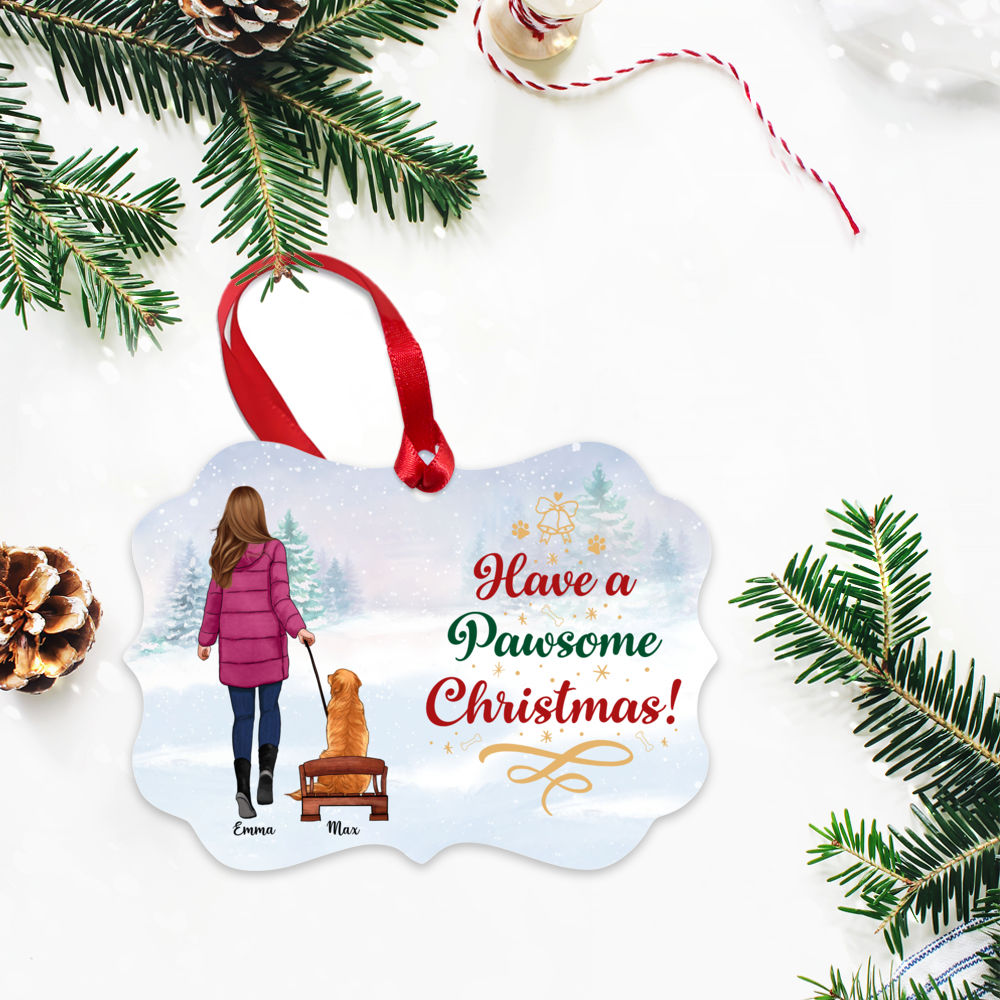 Personalized Ornament - Dog Mom/Dog Dad - Have A Pawsome Christmas! - Personalized Ornament_2