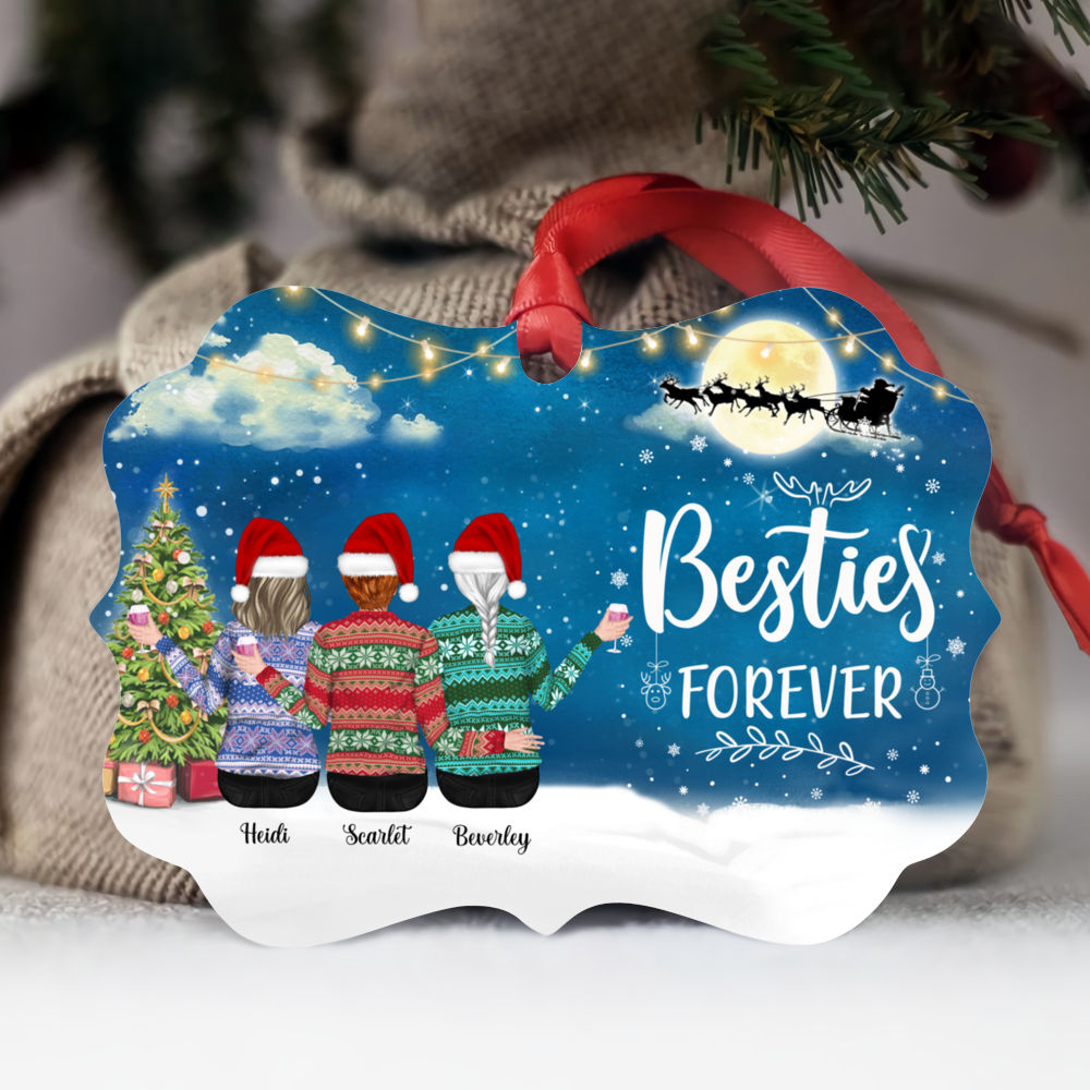 Xmas Ornament - Besties Forever - Personalized Ornament - Personalized Ornament