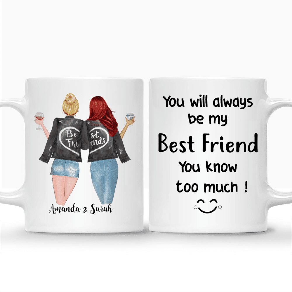 Personalized Mug - Best friends - You Will Always Be My Best Friend. You Know Too Much! ^_^_3
