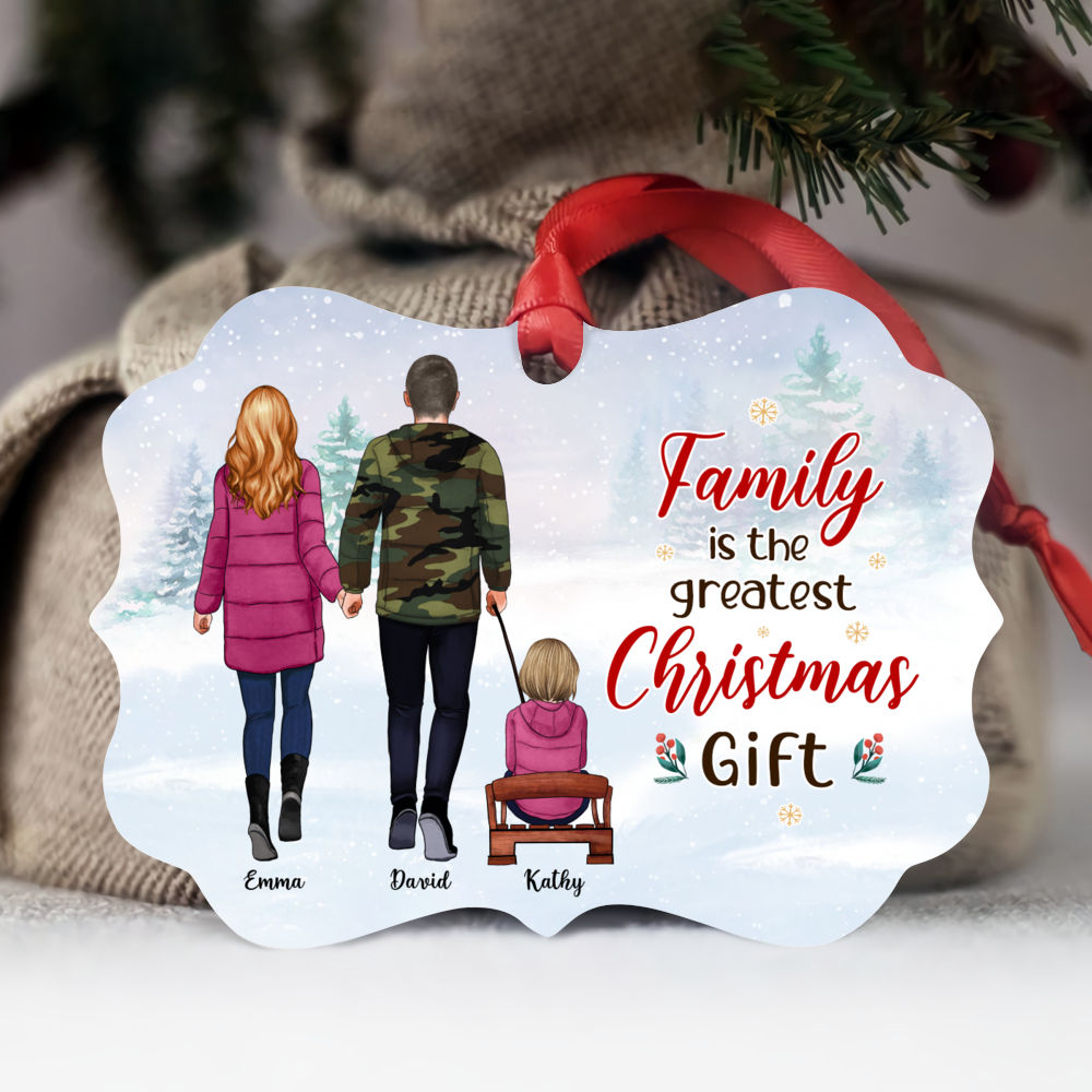 Personalized Ornament - Holiday Season - Family is The Greatest Christmas Gift - Personalized Ornament