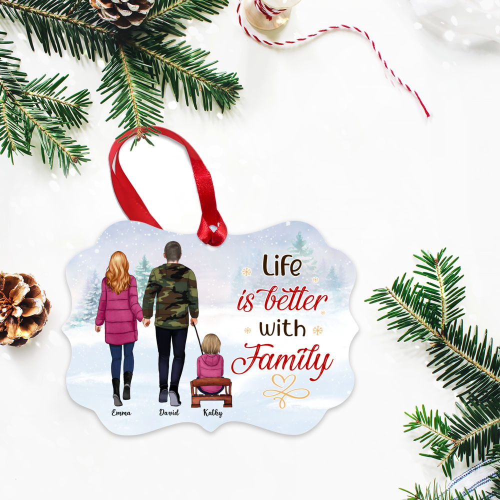 Personalized Ornament - Holiday Season - Life is Better With Family - Personalized Ornament_2