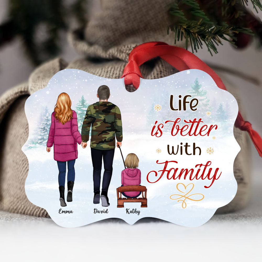 Personalized Ornament - Holiday Season - Life is Better With Family - Personalized Ornament