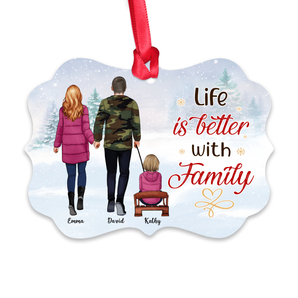 Personalized Ornament - Holiday Season - Life is Better With Family - Personalized Ornament_1