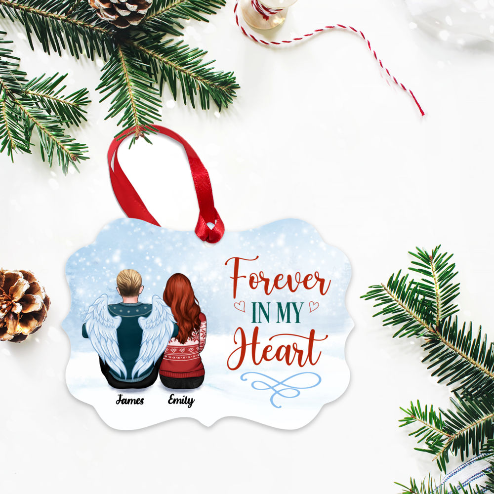 Personalized Ornament - Family Memorial Ornament - Forever In My Heart (Up to 4 People)_2