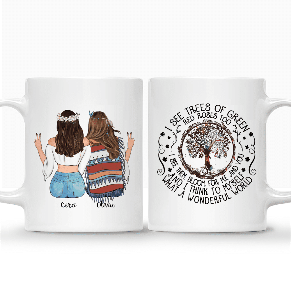 Personalized Mug - Boho Hippie Bohemian - I See Trees Of Green Red Roses Too (S)_3