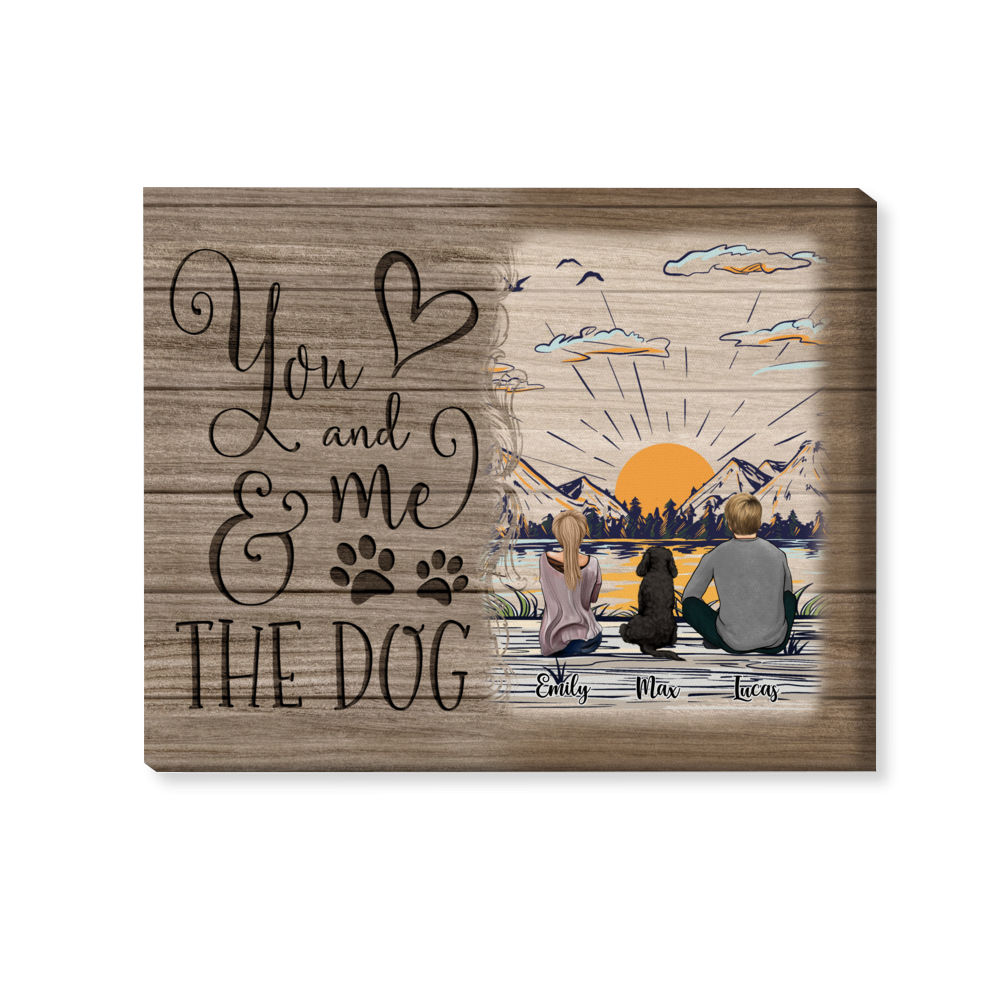 Custom Canvas - Dog Lovers - You And Me & The Dog (33886) - Personalized Wrapped Canvas_1