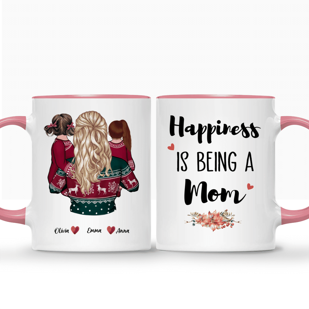 Personalized Family Mug - Mother & Kids Happiness Is Being A Mom