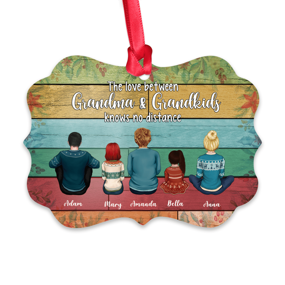 Personalized Ornament - Grandma & Grandchildren - The Love Between Grandma & Grandkids Knows No Distance Xmas_1