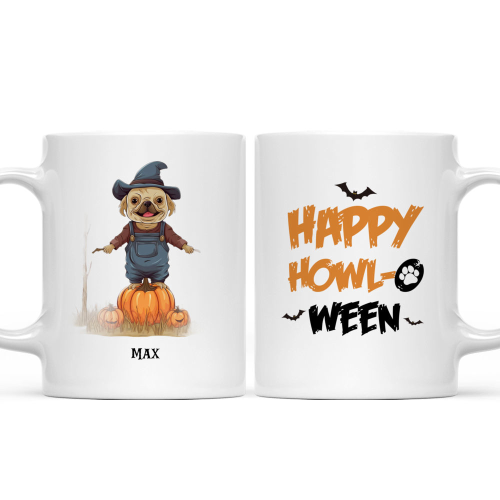 Halloween Dog Mug - Fantasy French Bulldog Scarecrow in Pumpkin Field Halloween Dog Mug - Mug_3