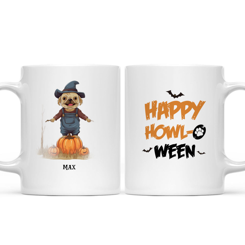 Fantasy French Bulldog Scarecrow in Pumpkin Field Halloween Dog Mug
