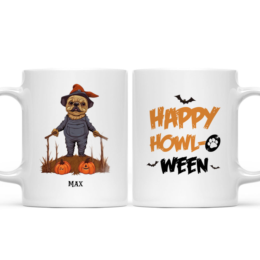 Halloween Dog Mug - Fantasy French Bulldog Scarecrow in Pumpkin Field Halloween Dog Mug - Mug_3