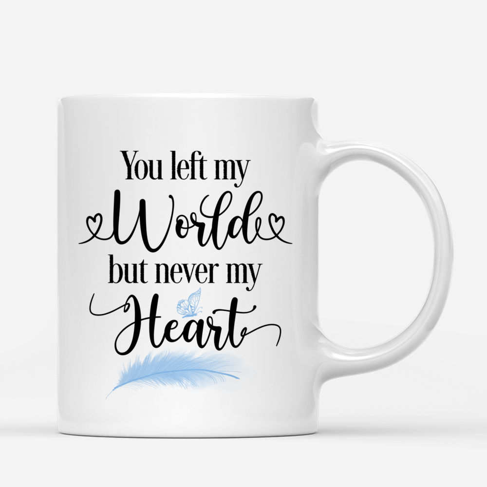 Memorial Personalized Mug - You Left My World, But Never My Heart_2