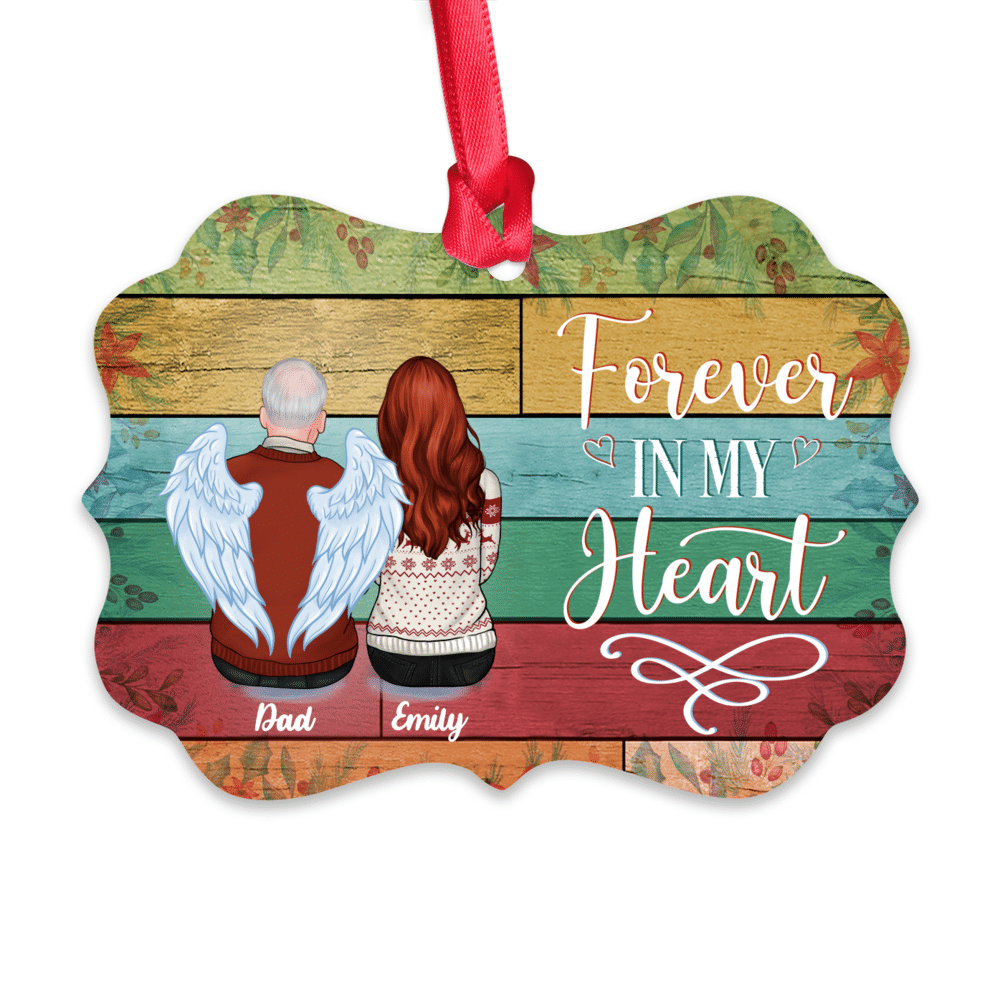 Personalized Ornament - Family Memorial Ornament - Forever In My Heart (Up to 4 People - Colorful)_1