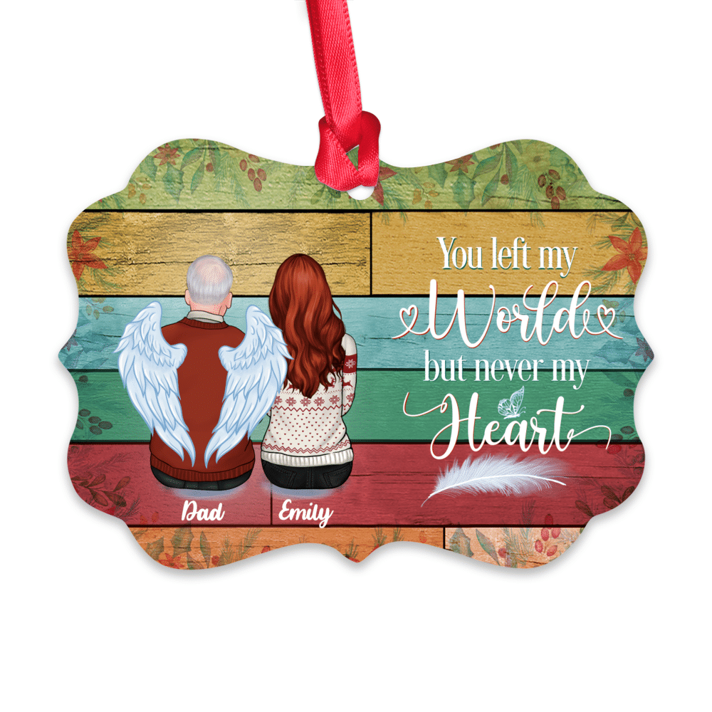 Personalized Ornament - Family Memorial Ornament - You Left My World But Never My Heart (Up to 4 People - Colorful)_1