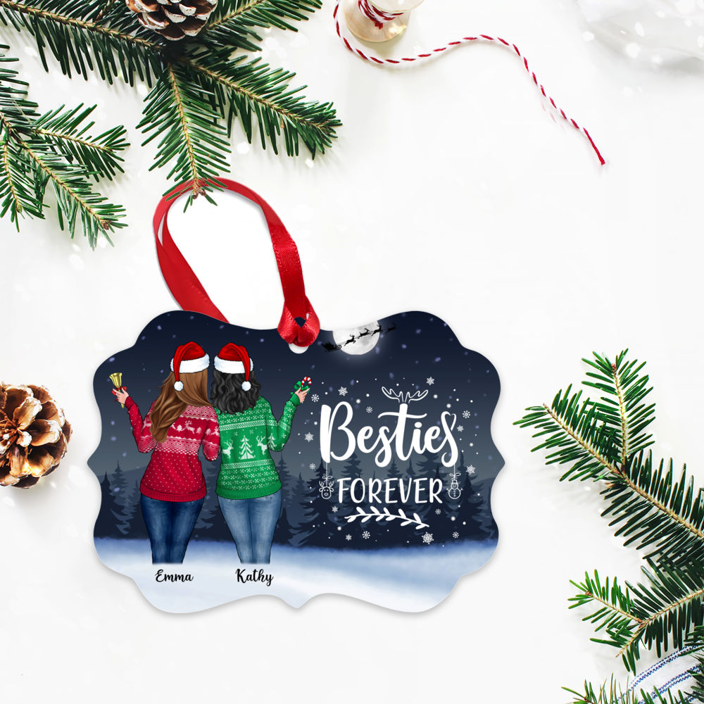 Personalized Ornament - Christmas Night Up to 5 Girl - Besties Forever_2