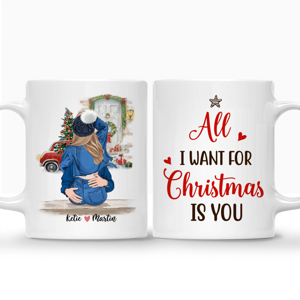 Personalized Mug - Hugging Couple Christmas - All I Want For Christmas Is You - Valentine's Day Gifts, Couple Gifts, Valentine Mug, Gifts For Her, Him_3