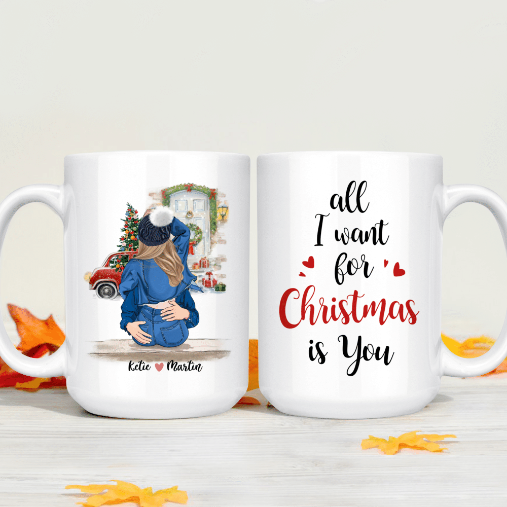 Personalized Mug - Hugging Couple Christmas - All I Want For Christmas Is  You - Valentine's Day Gifts, Couple Gifts, Valentine Mug, Gifts For Her, Him