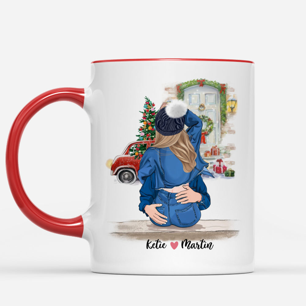 Vintage Red Truck Personalized Christmas Mug