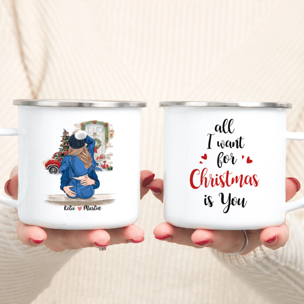 Products with Free Delivery Personalized Mug - Hugging Couple Christmas -  All I Want For Christmas Is You - Valentine's Day Gifts, Couple Gifts,  Valentine Mug, Gifts For Her, Him, couple gifts