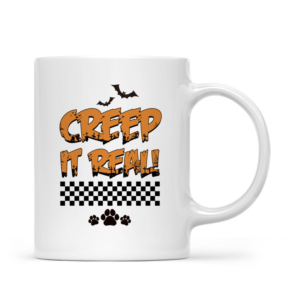 Halloween Dog Mug - Minimal Australian Cattle Dog in Ghost Costume on Skateboard Halloween Mug - Mug_2