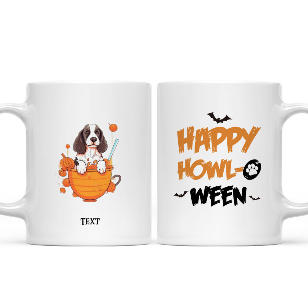 Halloween Dog Mug - Cute Halloween English Springer Spaniel Dog in Pumpkin Bubble Tea Cup Illustration - Mug_3