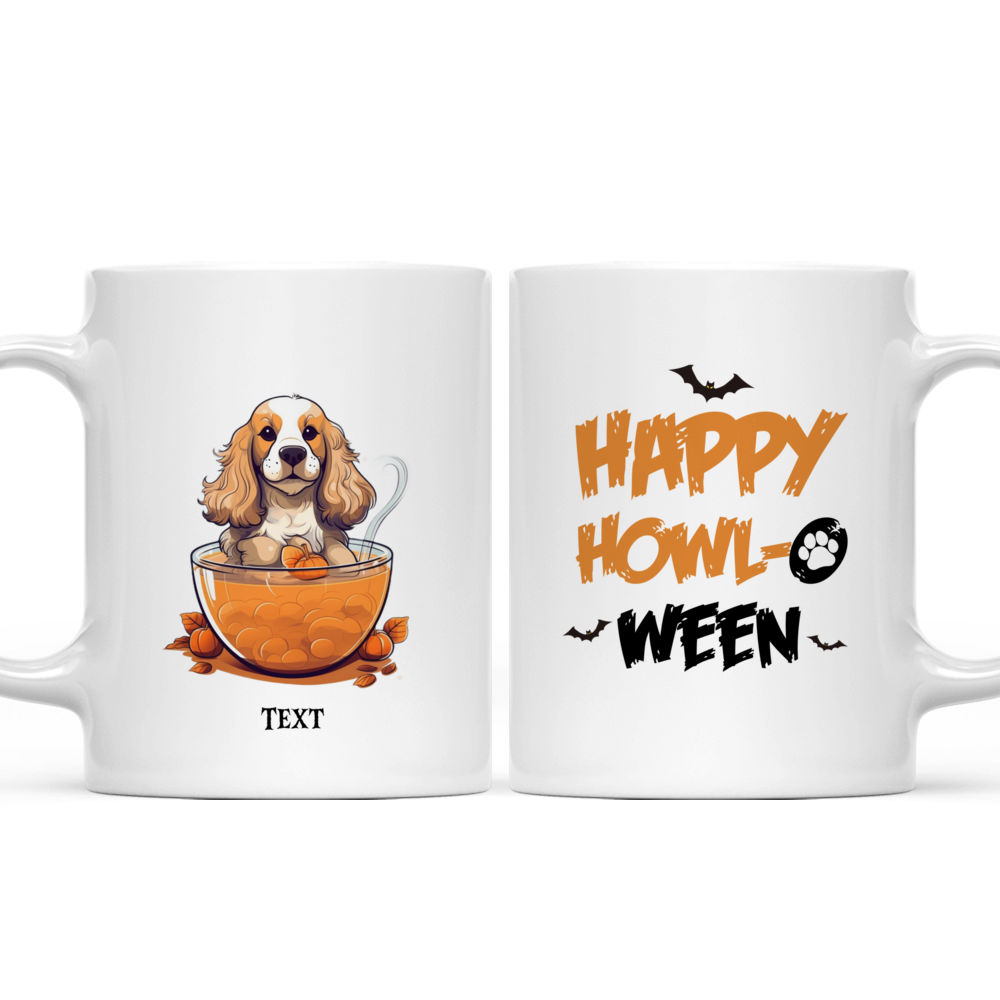 Halloween Dog Mug - Imaginary Cute Happy English Cocker Spaniel Dog in Pumpkin Bubble Tea Cup Halloween Art - Mug_3