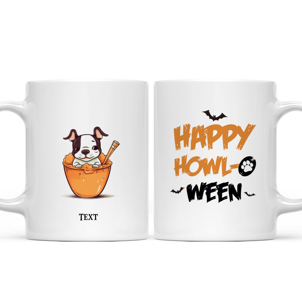 Halloween Dog Mug - Cute Boston Terrier in Pumpkin Bubble Tea Cup Happy Halloween Dog Illustration - Mug_3