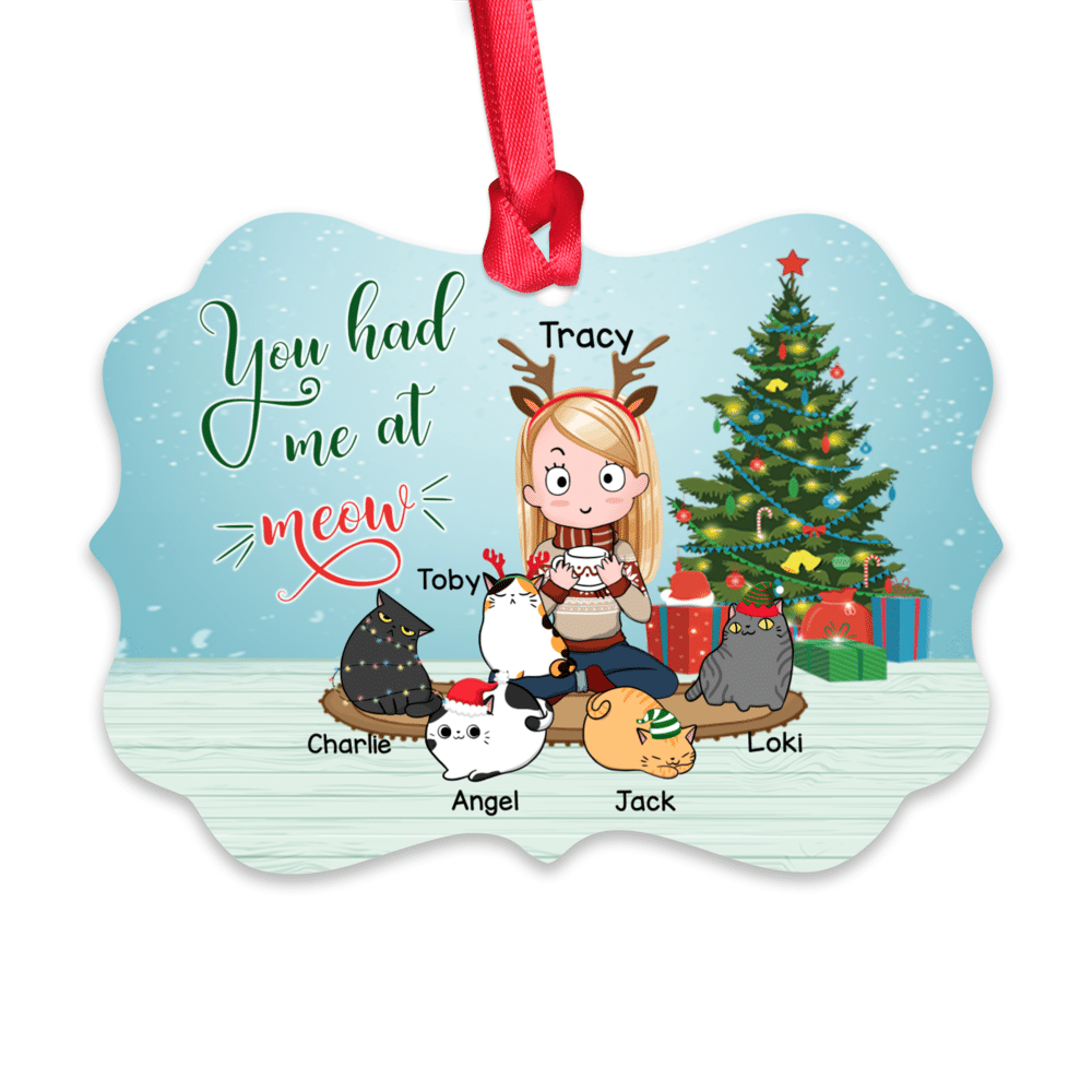 Personalized Ornament - Cat Xmas Ornament - You had me at Meow_1