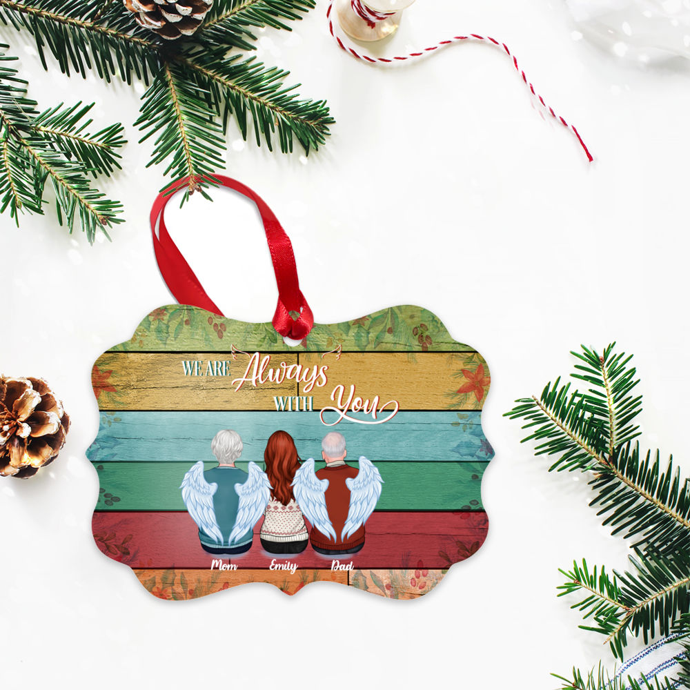 Family Memorial Ornament - We Are Always With You (Up to 4 People - Colorful) - Personalized Ornament_2