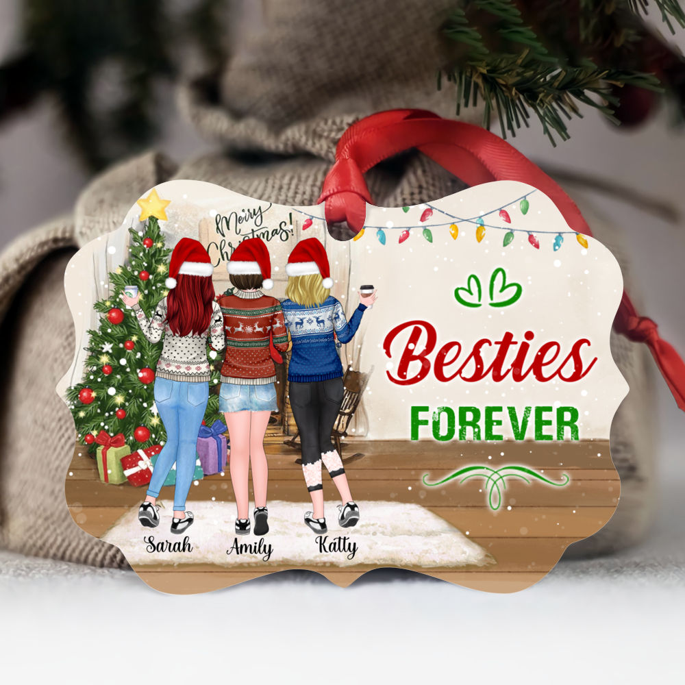 Personalized Ornament - Up to 5 Women - Besties Forever - Ornament (BG5)