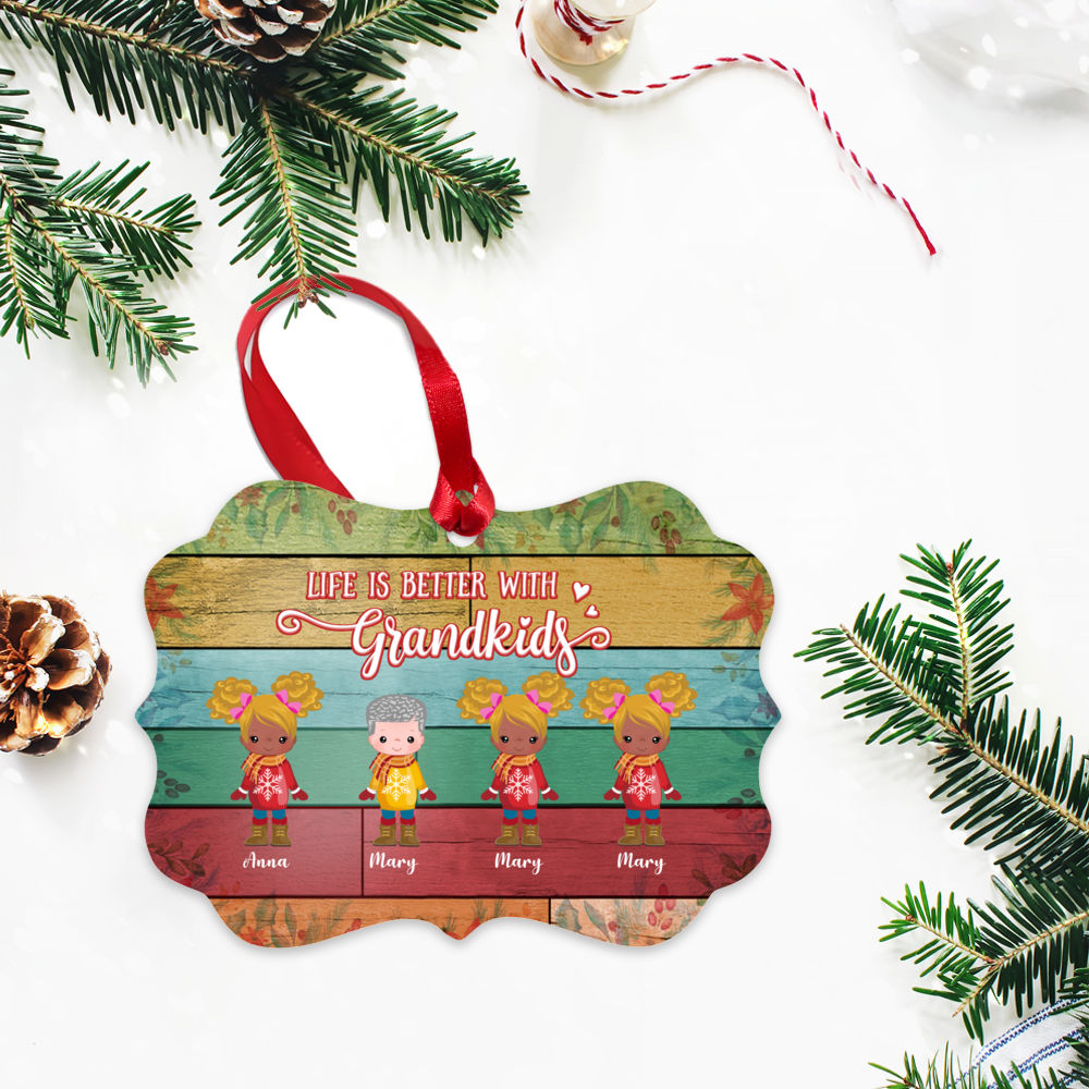 Personalized Ornament - Up to 12 Kids - Life Is Better With GrandKids (BG1)_2