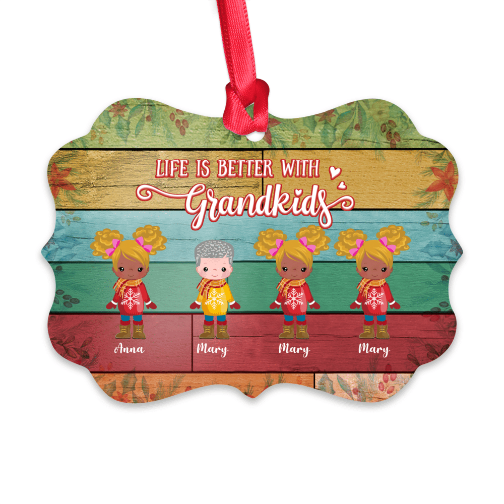 Personalized Ornament - Up to 12 Kids - Life Is Better With GrandKids (BG1)_1