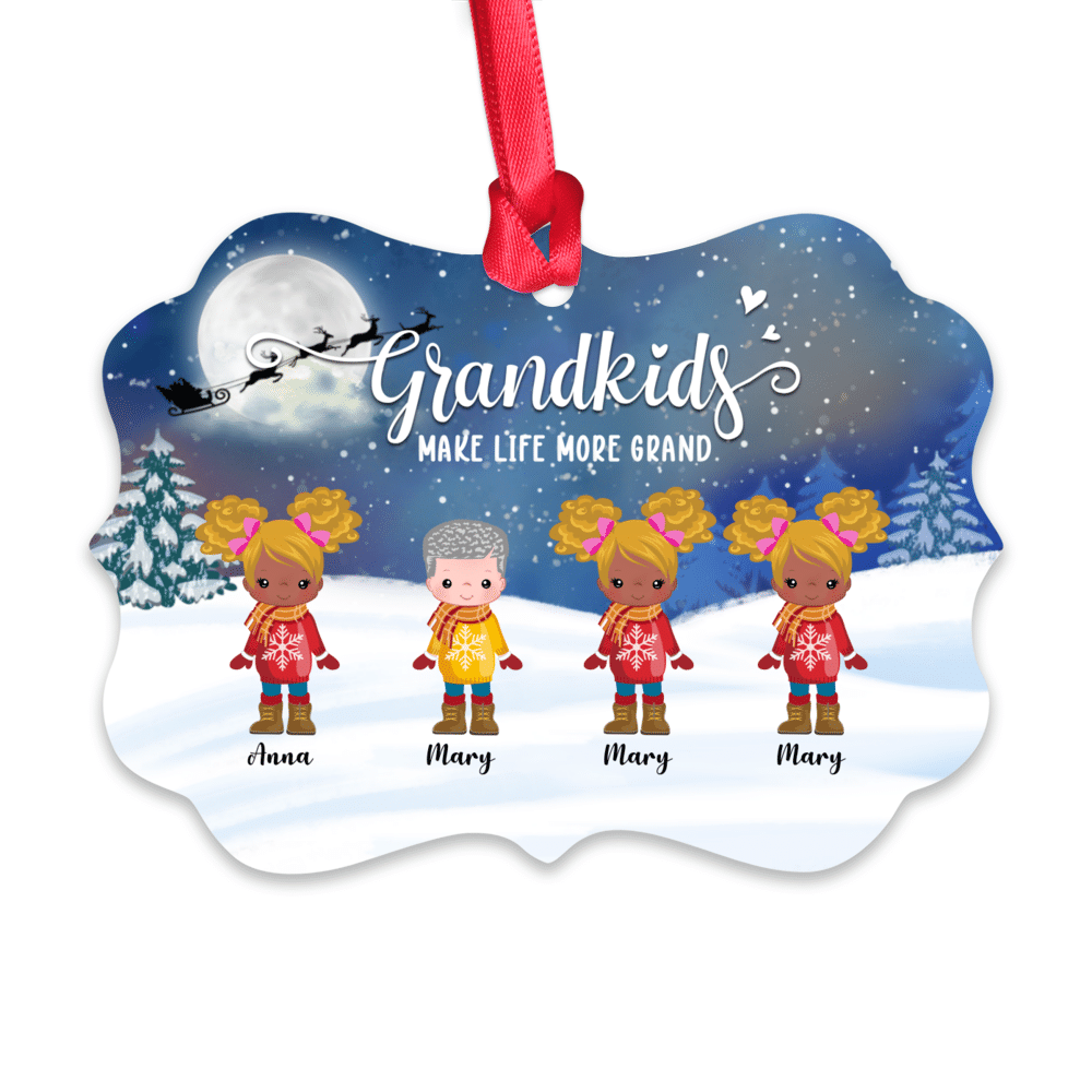 Personalized Ornament - Up to 12 Kids - GrandKids Make Life More Grand (BG1)_1