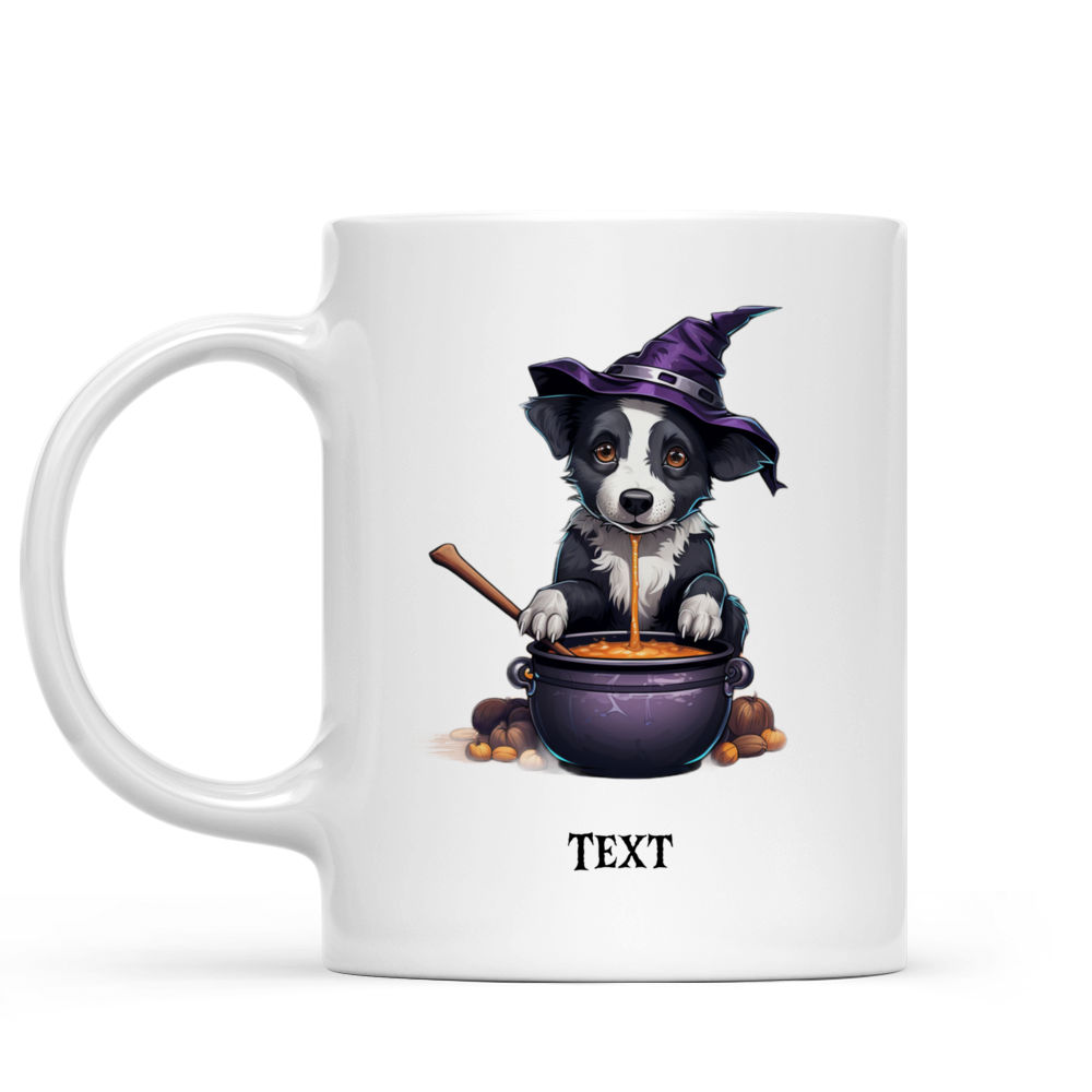 Halloween Dog Mug - Cute Australian Cattle Dog Witch Stirring Potion Halloween Cartoon - Mug_1