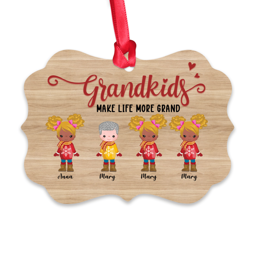 Personalized Ornament - Up to 12 Kids - GrandKids Make Life More Grand (BG3)_1