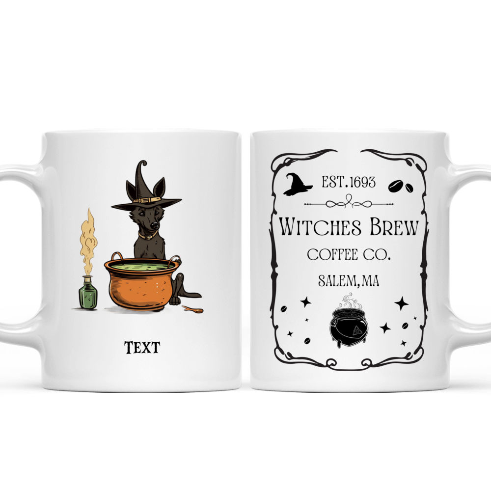 Halloween Dog Mug - Magical Belgian Malinois Witch Dog Stirring Potion Cartoon for Halloween - Mug_3